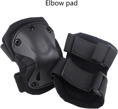 Tactical Combat Knee & Elbow Protective Pads Set for Outdoor CS Paintball Game, Cycling Safety Skateboarding Gear
