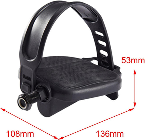 kowaku 1/2-9/16-Inch Exercise Bike Pedals with Adjustable Straps Non Slip Spindle Pedal