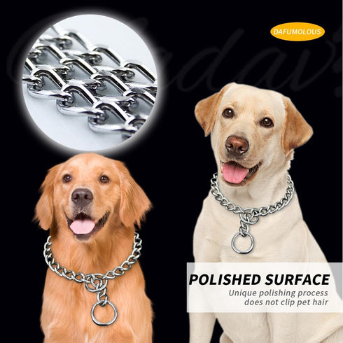Dog Collars Martingale Adjustable Metal Necklace Collar for Small Dogs, 18in, 2.5mm
