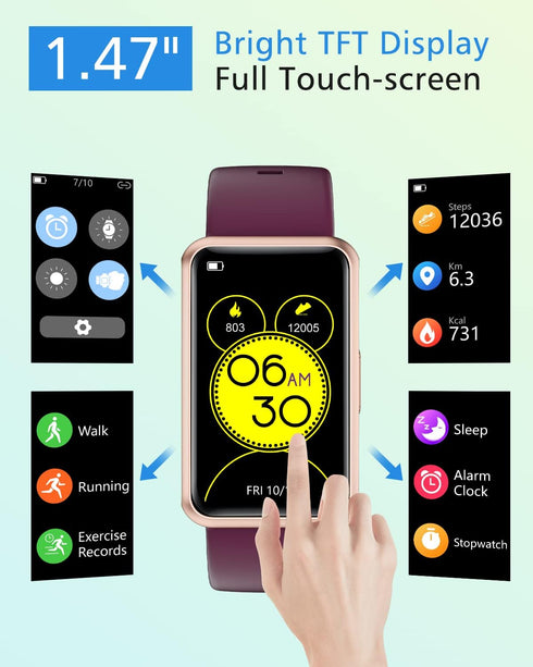 Fitness Tracker Watch, No Bluetooth/App Required, Waterproof Pedometer for Men Women Parents