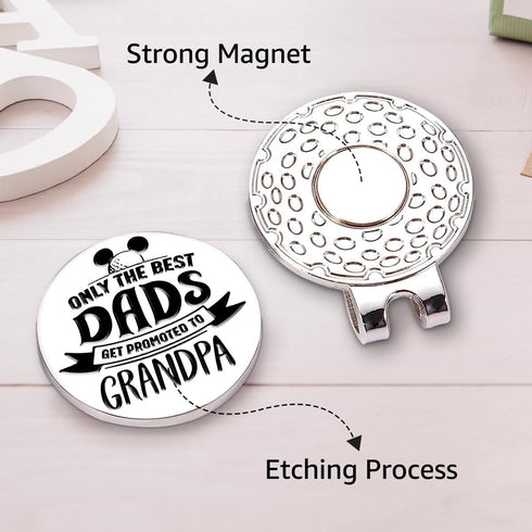 Hafhue Golf Ball Marker with Magnetic Hat Clip, Funny Golf Accessories for Dad, Grandpa, Birthday Gift