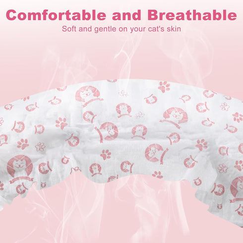 Ypfyed 40 Count Disposable Cat Diapers, Perfect for Both Male and Female Cats, for Elderly, (M) Incontinent