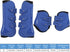 Horse Sport Boots Set of 4, PU Shell Front and Hind Tendon Fetlock Brace Guard Boots for Riding