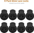 Glove Locks - Lace Locks for Baseball Glove, 8 Pack, Strong Elasticity, Fits All Gloves, Baseball Glove Accessories