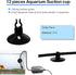 101.7 feet Black Aquarium Airline Tubing, 12 Air Stones, 12 Check Valves, 12 Suction Cups, 6 Hose Connectors