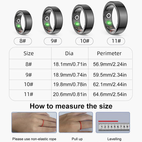 Smart Rings for Men Women, Fitness Rings Heart Rate Monitor, Sleep Tracker, Waterproof Fitness Tracker for iOS Android
