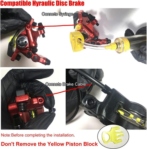 MTB Road XTECH HB-100 - MTB Road Line Pulling Hydraulic Disc Brake Calipers Front & Rear E-BIKE Set