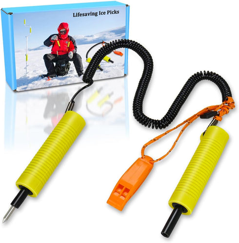 Retractable Ice Safety Pick for Ice Fishing, Skating, and Safety Spikes, Essential Ice Fishing Accessories Kit