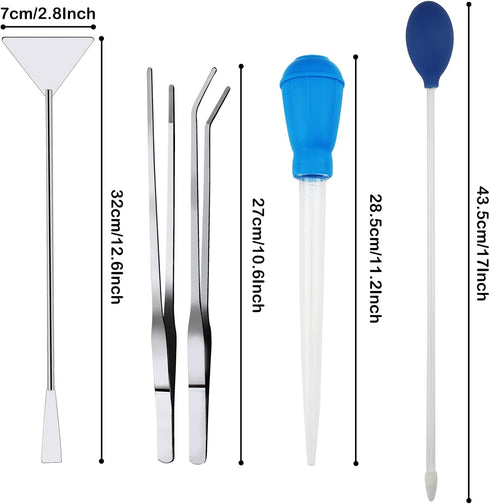 Fish Tank Cleaning Tools, 8 in 1 Aquarium Feeder Tools Kit, Aquarium Plants Cleaner, Stainless Steel Feeding