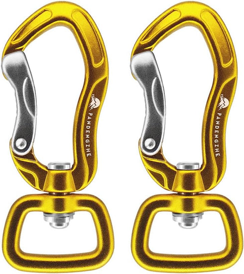 360º Swivel Locking Carabiner 2" for Securing Pets, Dog Leash and Harness, Camping, Hiking, Keychains (2 Pack)