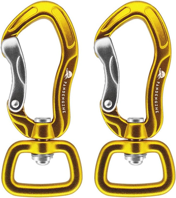 360º Swivel Locking Carabiner 2" for Securing Pets, Dog Leash and Harness, Camping, Hiking, Keychains (2 Pack)