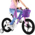 Kid Bicycle Basket, Small Wicker Basket with Streamers, 2 Bells and 30 Stickers for Girls and Boys Bicycle Decoration