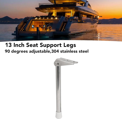 90 13in 8423SL13) Yosoo Stainless Steel Seat Support Swing Leg, Boat Yacht RV Accessory, Degree Adjustable, Long, Anti