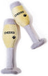 Plush Champagne Glasses Dog Toy, Birthday Gift, Holiday Party Favor (2 Pack: Champagne Glasses)
