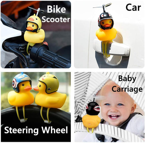 NEKRASH Duck Bike Bell, Rubber Duck Bicycle Accessories with LED Light, Cute Handlebar Horns for Kids