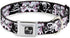 Dog Collar Seatbelt Buckle - Punk Princess Heart Cross Bones Skulls Splatter Black White, 1.5 Inch Wide, 16 to 23 Inches