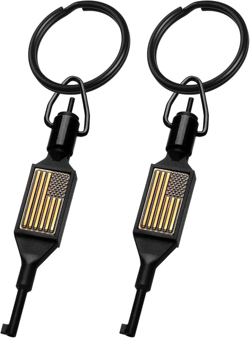 Flat Swivel Handcuff Key, Universal Cuff Key with Detachable Keyring, 2 Pack