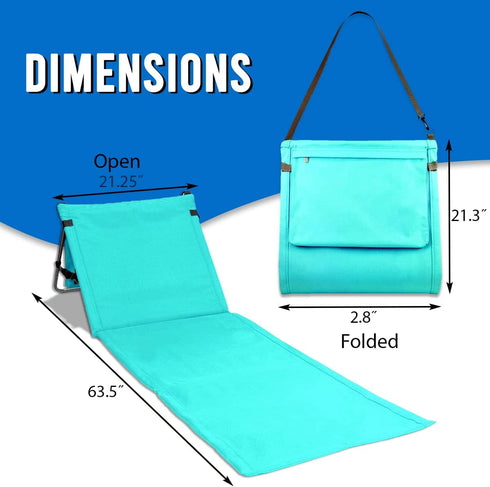 Bo-Toys Bo Toys Portable Beach Mat Lounge Chair and Tote (Plain Blue)