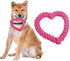 Essivox Pink Love Heart Shaped Dog Chew Rope Toy, Interactive Dental Puppy Tool