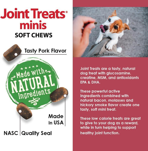 Joint Treats MINIS for Smaller Dogs - 120 Soft Chews with Vitamins, Minerals, Antioxidants, Omega-3 Fatty Acids