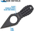 MTech USA Fixed Neck Knife - Black Blade and Handle, Full Tang with Nylon Fiber Sheath