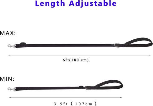 6FT Adjustable Dog Leash, Nylon Dog Leashes for Medium and Large Dogs (Red)