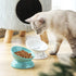 Sweejar Ceramic Raised Cat Bowls - Turquoise | Slanted Cat Dish for Food or Water, Elevated Porcelain Pet Feeder Bowl