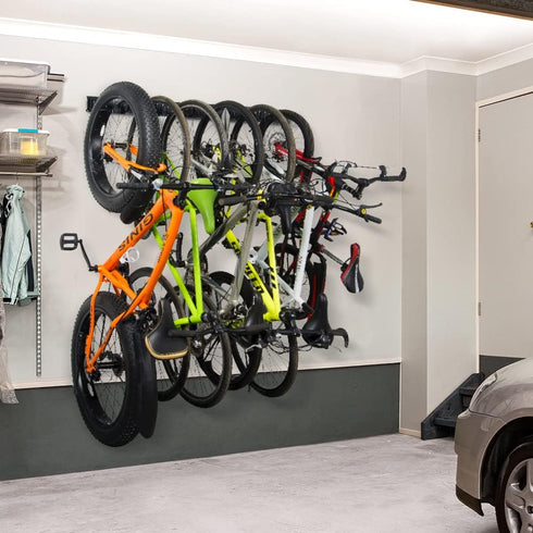 Ultrawall Stainless Steel Bike Storage Rack, 6 Bike Storage Hanger Wall Mount, Holds Up to 300lbs, Black