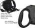 Heavy Duty Retractable Dog Leash, 26ft for Small Medium Large Dogs, Up to 110lbs, Black