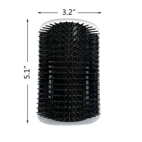 2 Pack Black Catnip Wall Massage Corner Brush - Self Groomer Scratcher for Long & Short Fur Cats