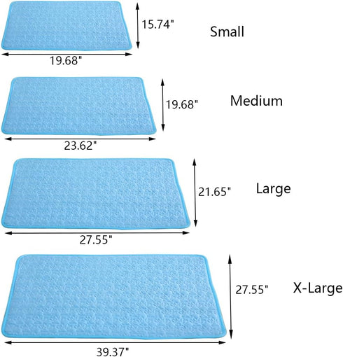 Dog Cooling Mat, Soft Machine Washable Comfortable Silk for Dogs Cats Bed Cooling Pad, Keep Cool and Comfortable Summer Pet Supplies (L-27.55" x 21.65")