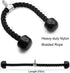 Tricep Rope 27 & 36 inches 2 Colors Fitness Attachment Cable Machine Pulldown Heavy Duty Coated Nylon Rope with Solid Rubber Ends