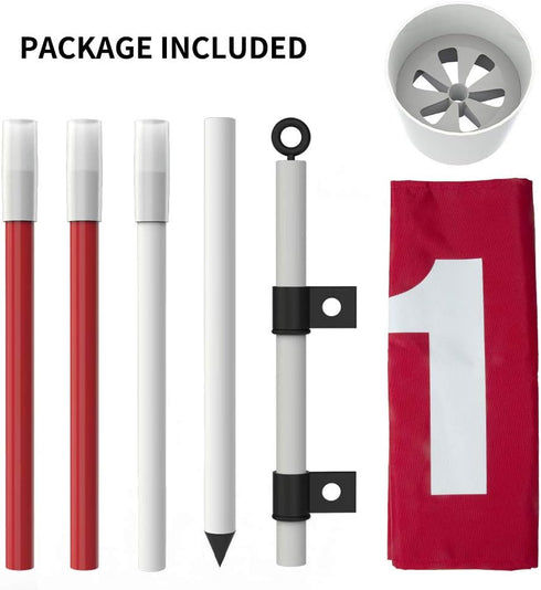 THIODOON Golf Flagstick 6ft with Cup, Detachable Golf Hole Cup and Flag for Driving Range Backyard