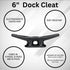 Simplified Living 6" Black Dock Cleat | Weatherproof Cast Iron Tie Downs for Marine Pier or Nautical Décor