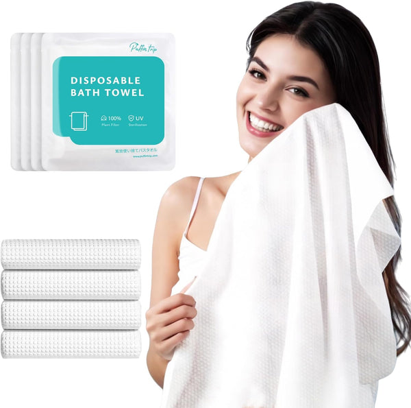 4 Pack Disposable Bath Towels Durable Large Portable Thicken Camping Towels for