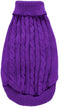 CHBORCHICEN Small Dog Sweaters, Knitted Pet Cat Warm Sweatshirt for Winter (Large, Purple)