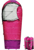 REDCAMP Kids Mummy Sleeping Bag for Camping, 3 Season Cold Weather, Fits Boys, Girls & Teens, Blue/Rose Red