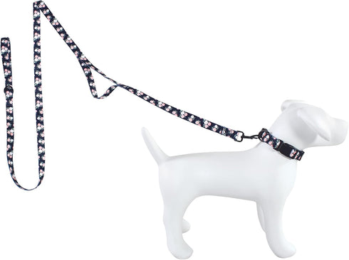 Luvable Friends Unisex Medium Pet Collar and Leash Set, Floral