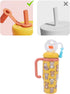 Luocute 710ml Stainless Steel Whale Fountain Cup, Kids Sippy Cup Water Bottle with Lid and Straw, for Toddlers Babies