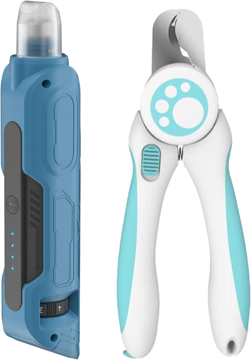 PAPIFFEED Dog Nail Grinder, Quiet 6-Speed Electric Nail Trimmer with Dual LED
