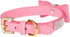 LOVPE Pink Velvet Leather Dog Collar/Cat Collar - Rhinestone Bow-Knot Tie for Small Dogs & Cats, Size S