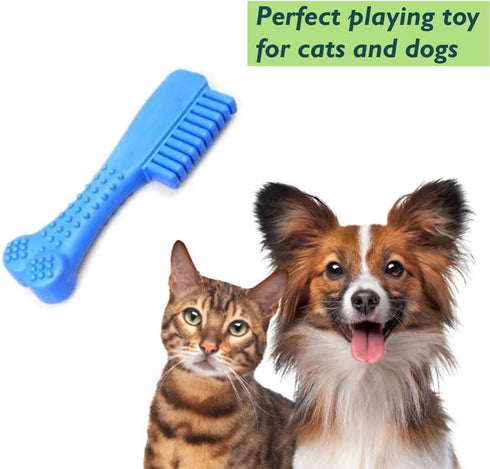 1x Pet Chew Toy, Soft-Rubber Resistant Comb Shaped Chewing Toy for Cat and Dog (14cm)