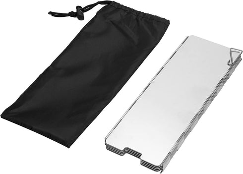 Uning Camp Stove Windscreen, 10 Plates Lightweight Folding Wind Shield for Camping Stove, Backpacking