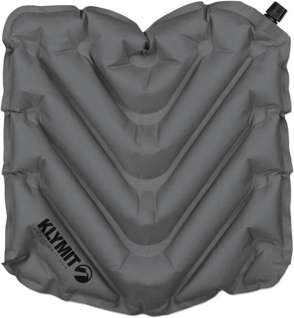 Klymit V Seat - Lightweight Inflatable Travel Cushion for Camping, Bleachers, or Glassing Pad, Gray
