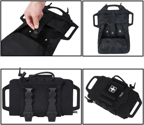 OEBABE Tactical IFAK Pouch MOLLE Trauma Kit Holder Rapid Tear-Away First Aid Belt Pouch Durable Two Piece Deployment