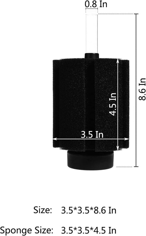 ALEGI Bio Sponge Filter with Ceramic Media for Clear Aquariums, 2 Pack (10-40 Gallon) for Betta Fry Shrimp Tiny Fish