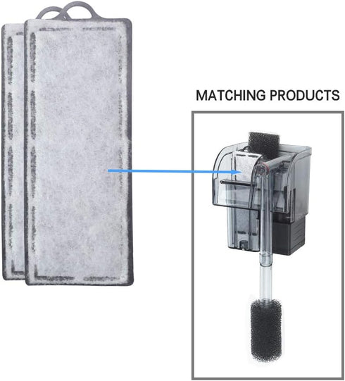 boxtech Aquarium Replacement Hang On Filter Cartridge, Pack of 2 (5-10 Gal Filter Cartridge)