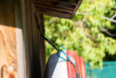 Pelican Double Kayak Storage Strap System for Indoor and Outdoor Kayak and SUP Paddle Board Hangers with Paddle Clips