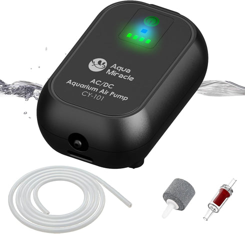 AquaMiracle USB Aquarium Air Pump, Rechargeable Aerator for Bait Bucket, Portable Battery Powered