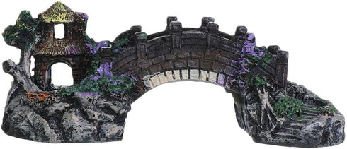 Fish Tank Decoration, Poly Resin Bridge for Aquariums, Fish Tank, Gardens